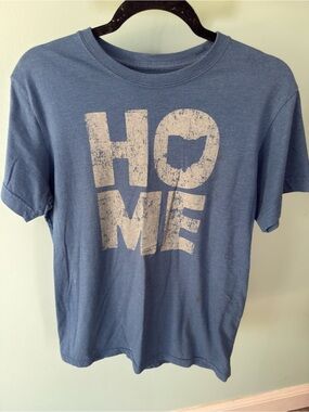 State Of Mine Blue 'HOME' Graphic Tee Size Medium
